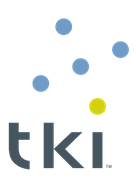 TKI logo features 5 dots that are blue and yellow